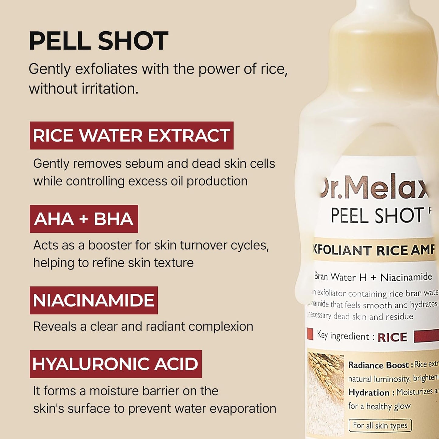 Dr. Melaxin Peel Shot Glow White Rice Peeling Ampoule