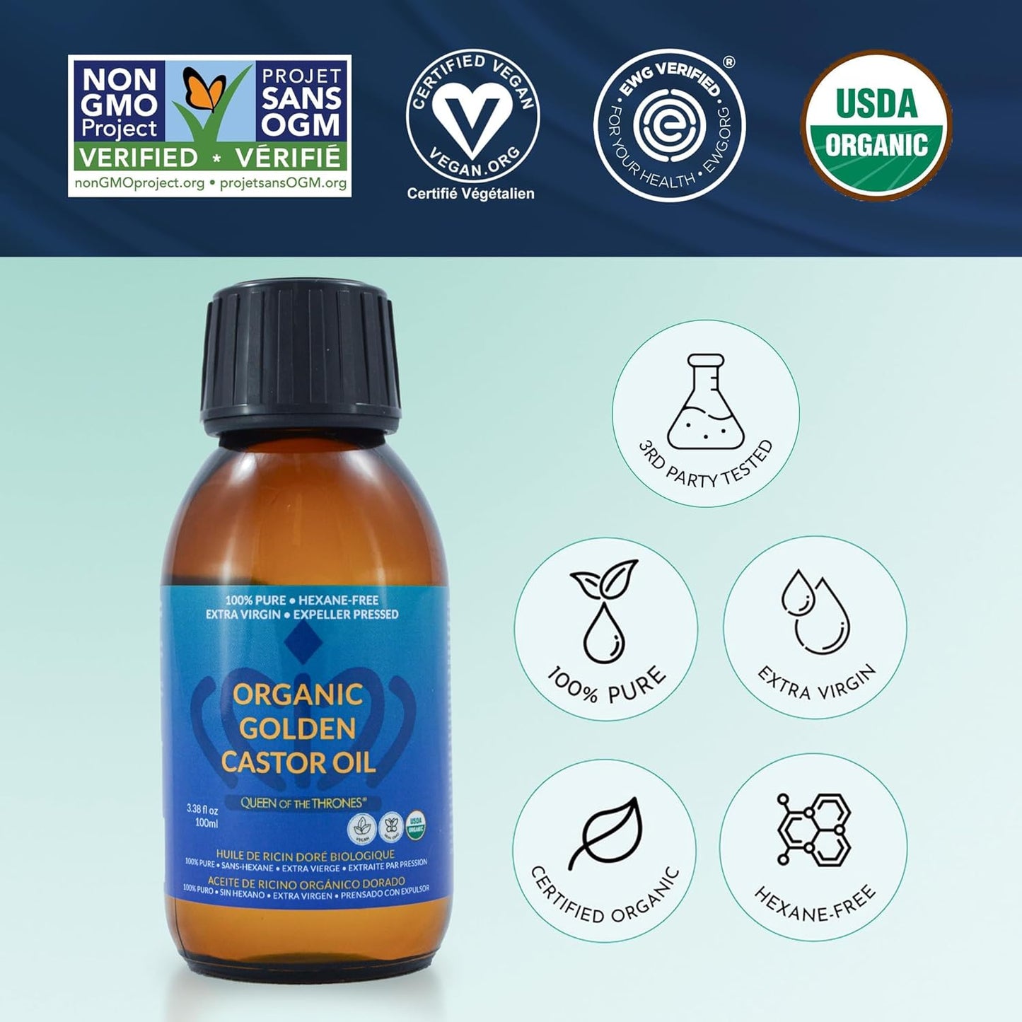 Queen Of Thrones Organic Golden Castor Oil
