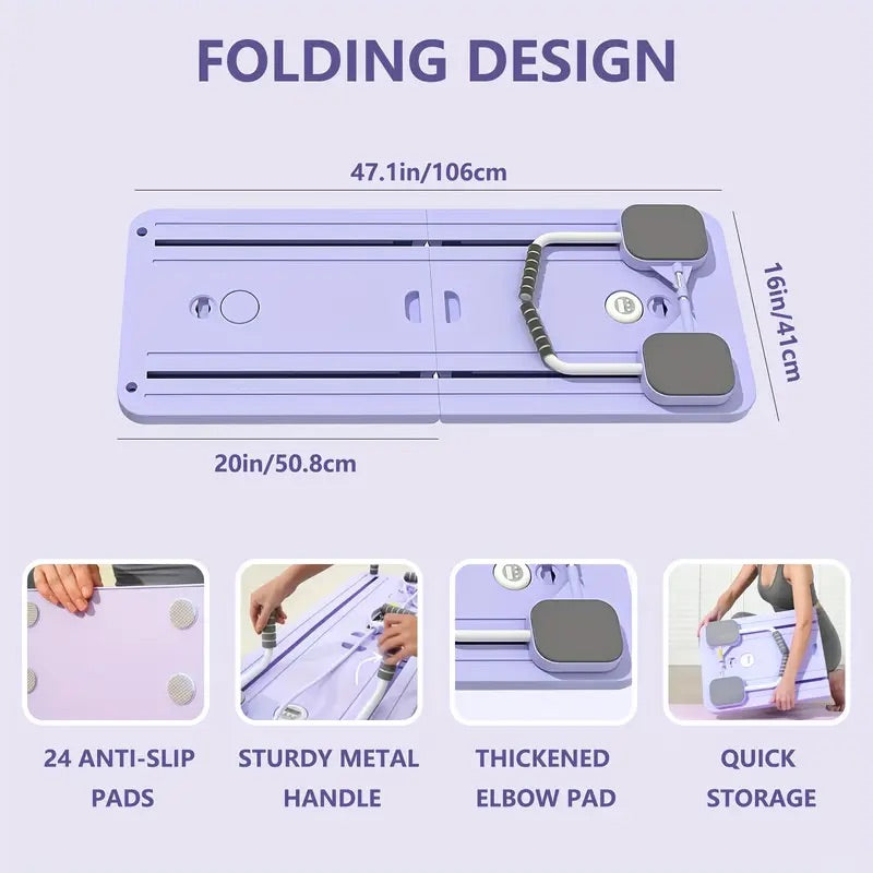 Foldable Pilates Reformer - Purple