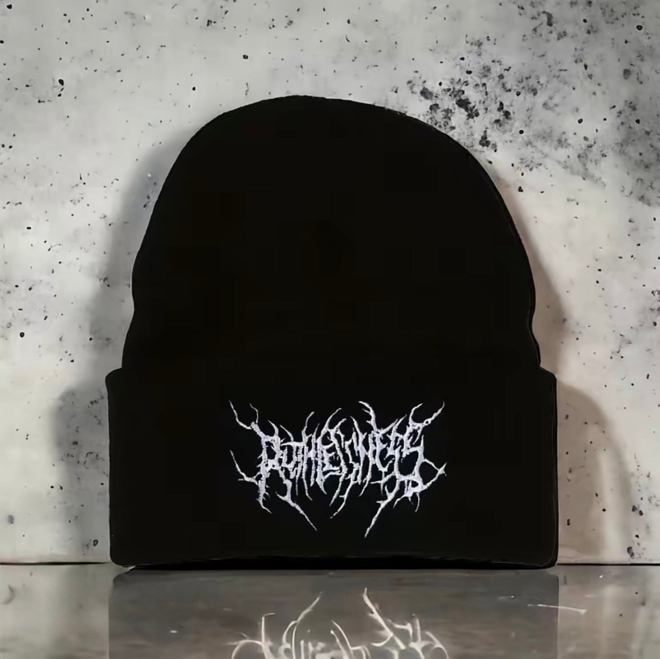 Black & White Beanie Hat Stylish Gothic Scar Embroidery Knitted Fashion Winter Cap Street Ski Soft Warm Unisex Women Teens